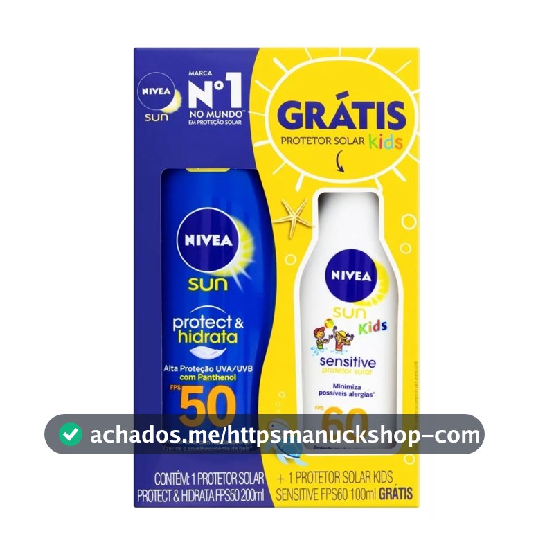 Kit Protetor Solar Adulto 50 FPS 200 ml + Protetor Solar Infantil 60 FPS 100 ml - Nivea