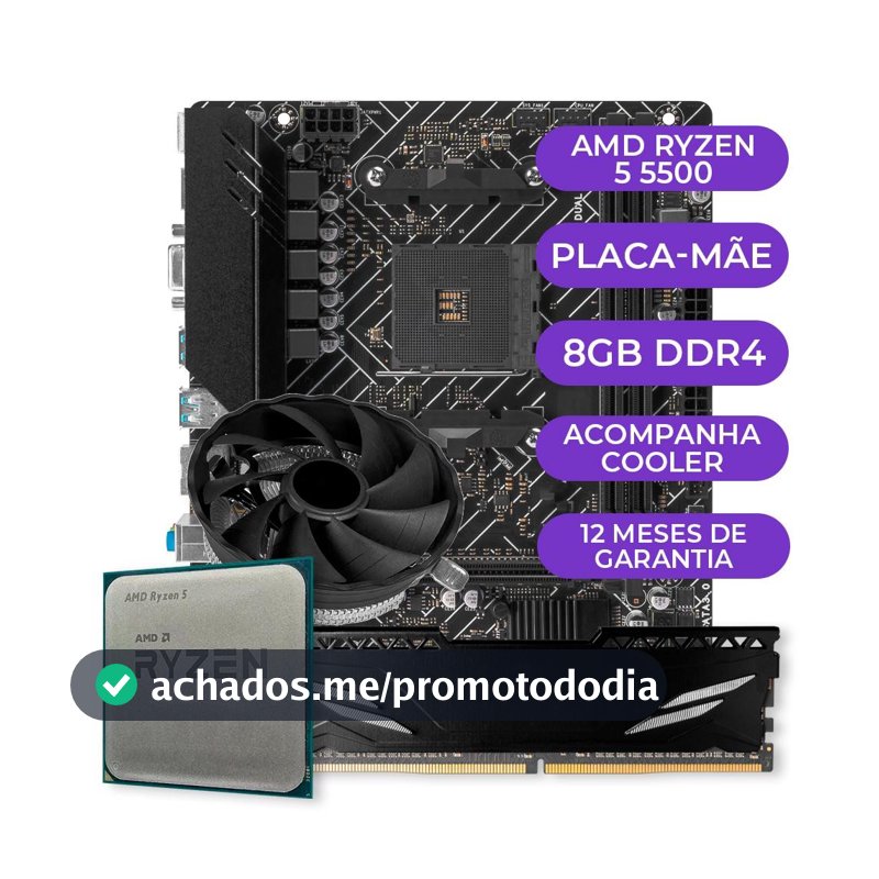 Kit Upgrade Gamer AMD Ryzen 5 5500, AM4, 8GB DDR4