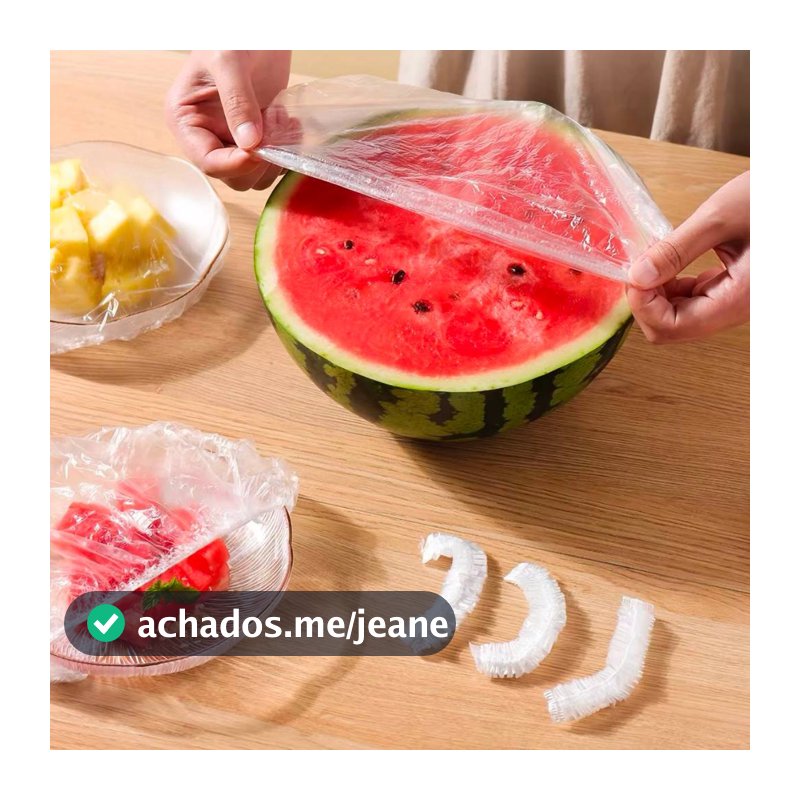 Kit 100 a 300 Capa Tampa Touca Plástica Descartável com Elástico para Alimentos