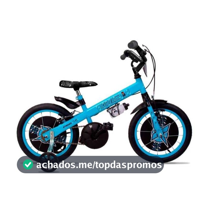 Bicicleta Aro 16 Infantil Menino Pro-X Super X com Rodinha de Treino e Pneu 2.1 Aro Alumínio