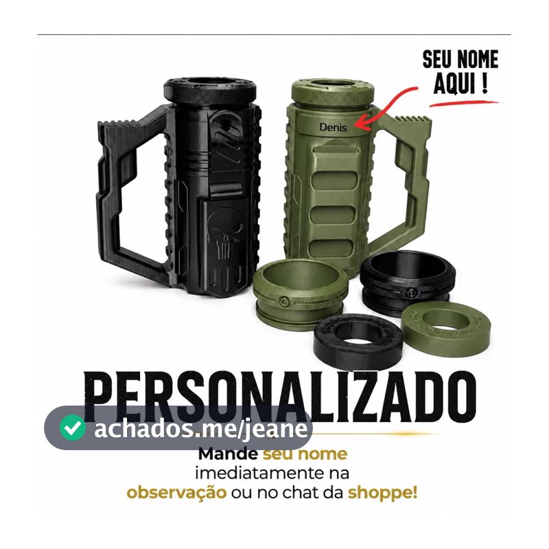 Porta Garrafa long neck e Lata 350ml slim 3D - Tático 3 em 1 com Abridor| Suporte Estilo Militar Resistente /Não térmico