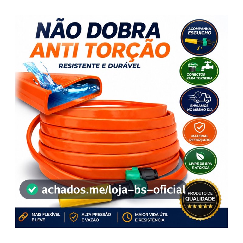 Mangueira de Jardim Anti-Torção e Anti-Dobras de 5 a 50 Metros