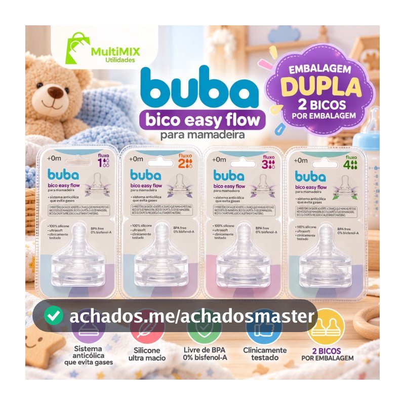 BICOS BUBA EASY FLOW ANTICÓLICA – EMBALAGEM DUPLA