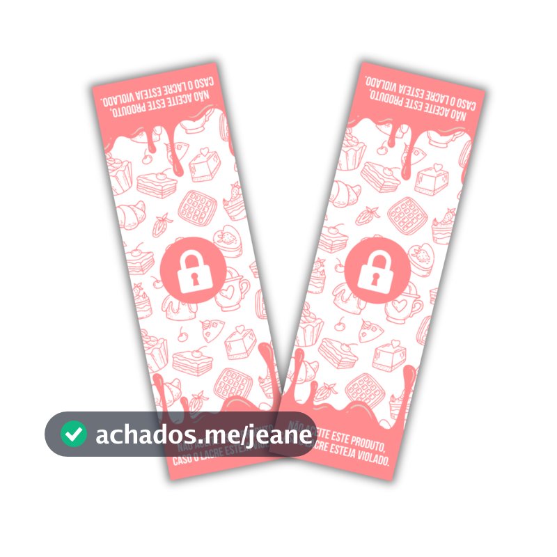 Lacre Delivery Inviolável Confeitaria Doces 500un Rosa Marrom Segurança Embalagem