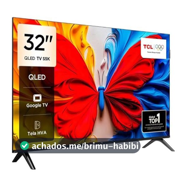 Smart TV 32” FHD TCL 32S5K QLED Dolby Audio Google TV