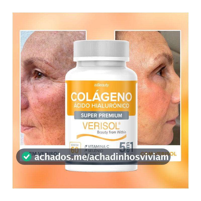 Colágeno Hidrolisado Verisol Premium Original com Vitamina C - 60 Cápsulas - Envio Rápido