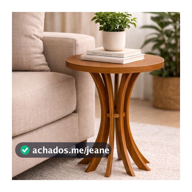 Mesa De Canto Redonda Lateral Sofá Cálice 60cm De Altura 50cm de Diâmetro Em MDF