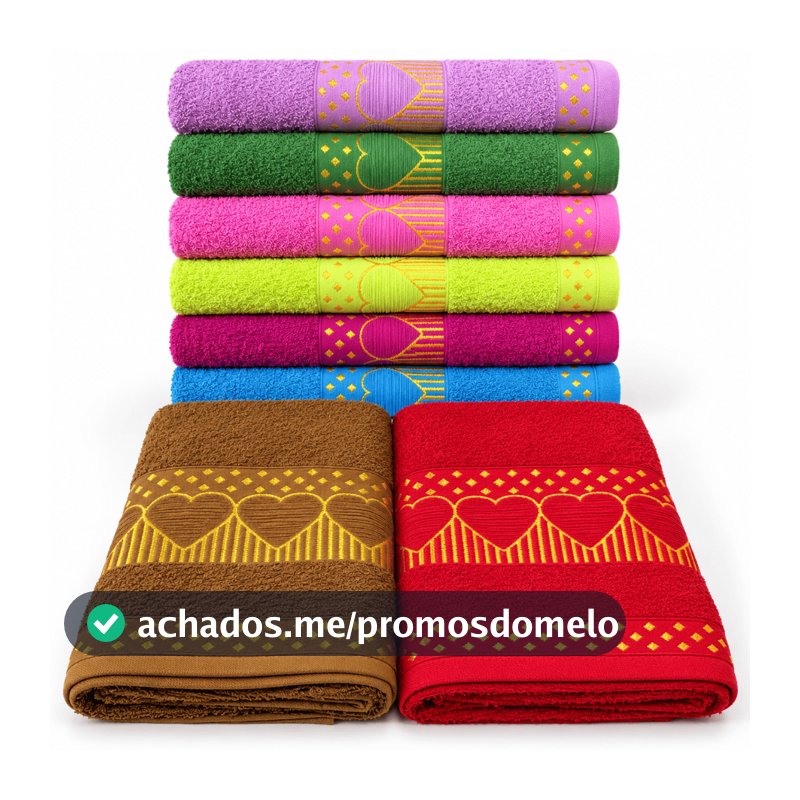 Toalha Jacquard Coração Banhão 75x1,50m 311g/m² Maciez Alta Absorção 100% Algodão  Premium