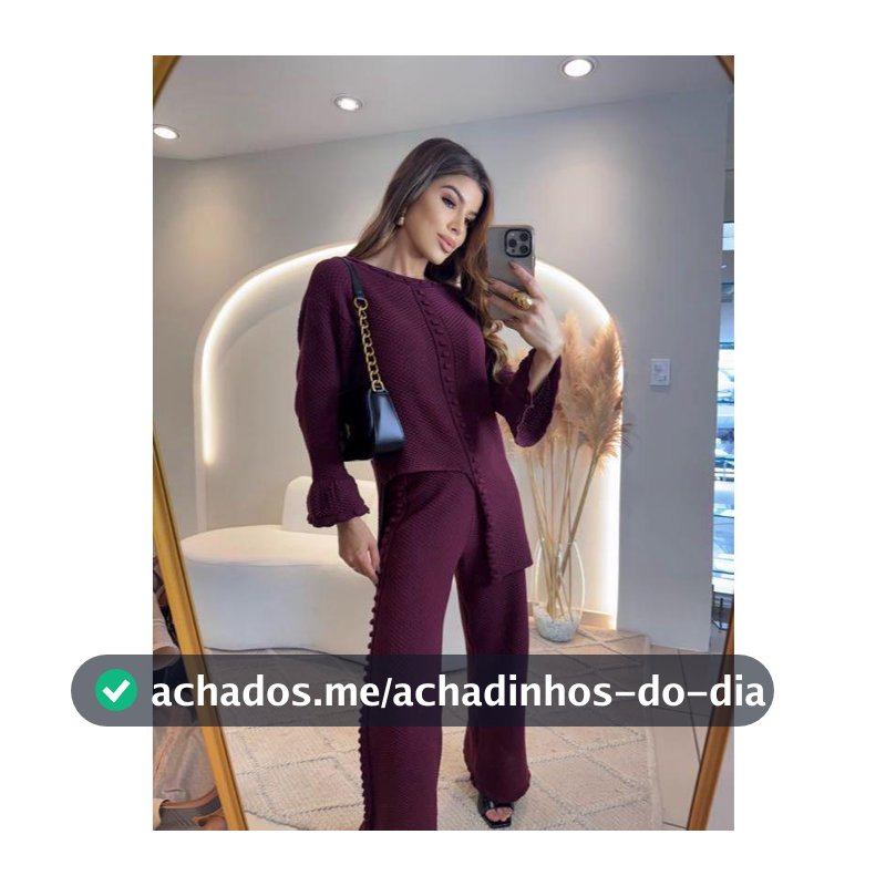 Conjunto Feminino Tricô Calça Confy Aerolook Manga Longa Estiloso Confortável D's Tricot