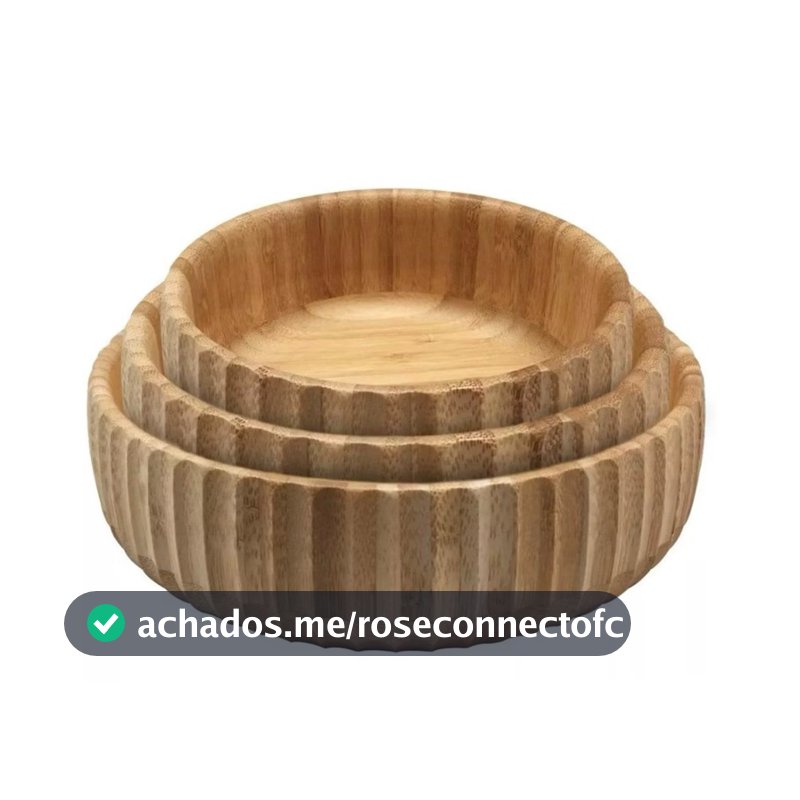 Kit 3 Bowls Canelado de Bambu