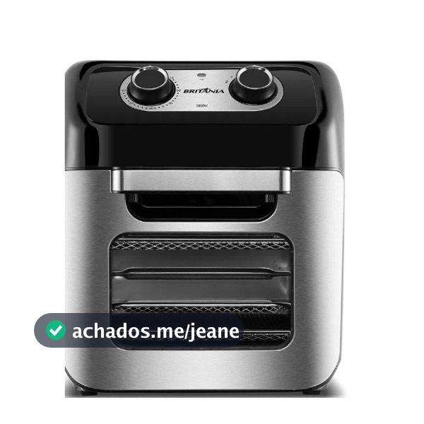 Lançamento Fritadeira Air Fryer Oven Britânia PRETA BFR2300P 3 em 1 12L 1800W