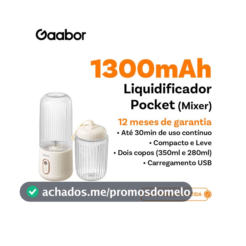 Gaabor Mini copo de liquidificador 350 ml + 280 ml Sem fio e conveniente Bateria de grande capacidade de FP03T -1