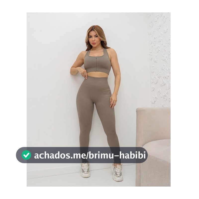 Conjunto Academia Feminino Esportivo Poliamida Canelado Fitness Elástico Ziper 3RD SD1693
