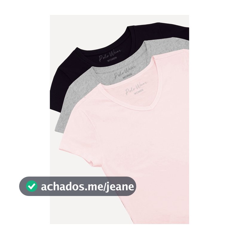 Kit 3 Camisetas Premium Femininas Polo Wear Sortido