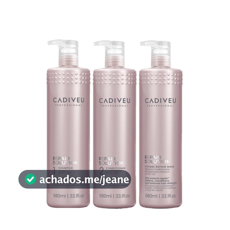 Cadiveu Kit Repair Solution Sh 980ml + Cond 980 + Masc 980ml