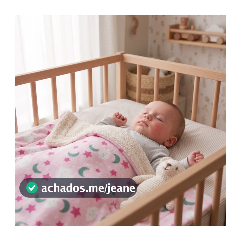 Coberta para Bebê Dupla Face Sherpa Carneirinho Antialergico 80x90cm Soninho Nenem