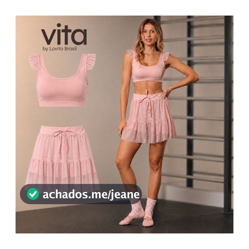 Lovito Vita Kit Top e Shorts Saia Esportivo Balletcore com Tule SBB20022032