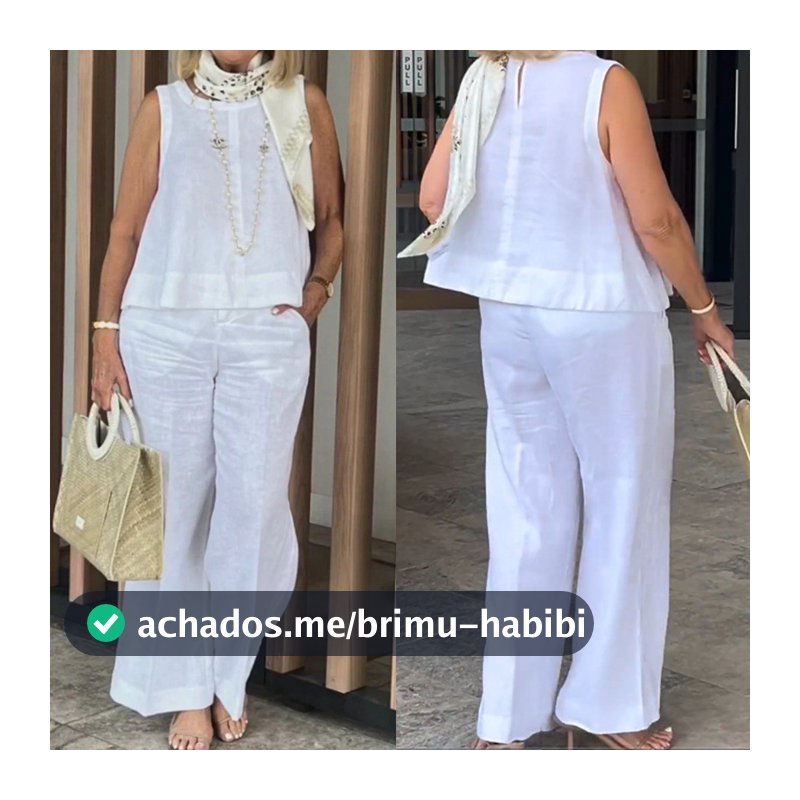 Algodão Linho Confortável Conjuntos De Duas Peças Roupas Femininas 2025 Verão Outono Sólido Casual Topos Calças 2 Peça C