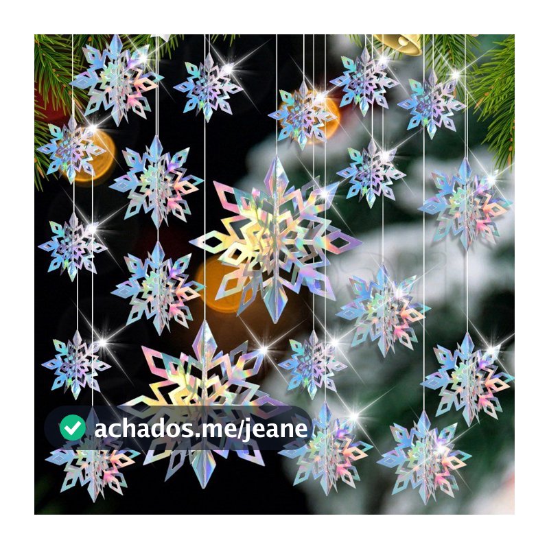 6 Peças 3 Tamanhos Pingente De Floco De Neve De Papelão 3D De Natal-Decorações De Árvore Atmosfera De Festa Em Casa DIY-
