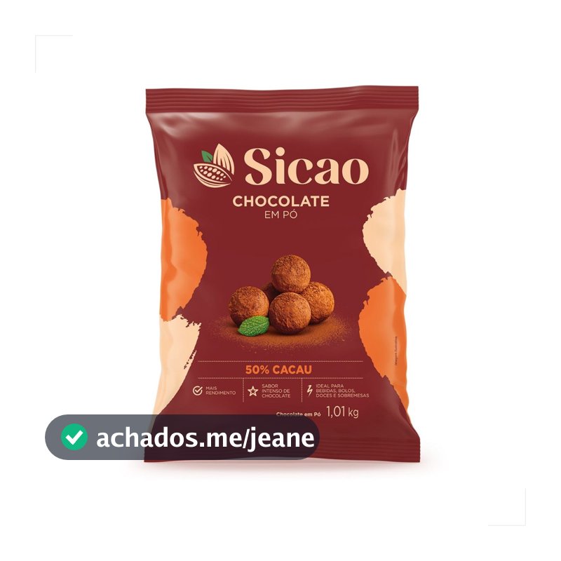 Chocolate Em Pó 50% Cacau 1,01kg Sicao