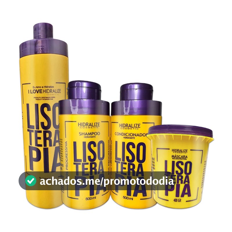 Kit Lisoterapia Progressiva Shampoo Condicionador Máscara Hidratação Reconstrução Super Tratamento