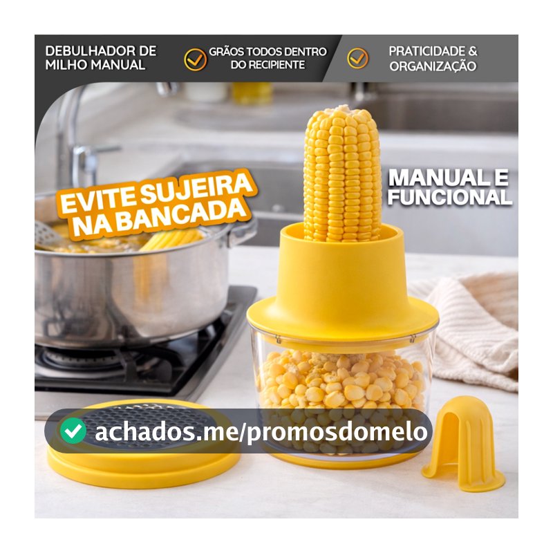 Debulhador Descascador Ralador Espiga Milho Recipiente Redondo 400ml