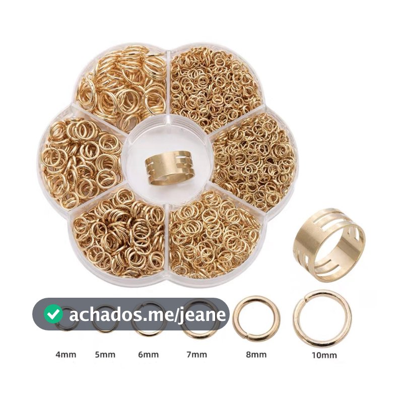 Kit De Argola Elo Metal Materiais Para Fazer Joia 1400pcs