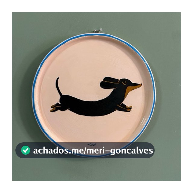 Prato decorativo de argila para parede - Salsicha preto com canela