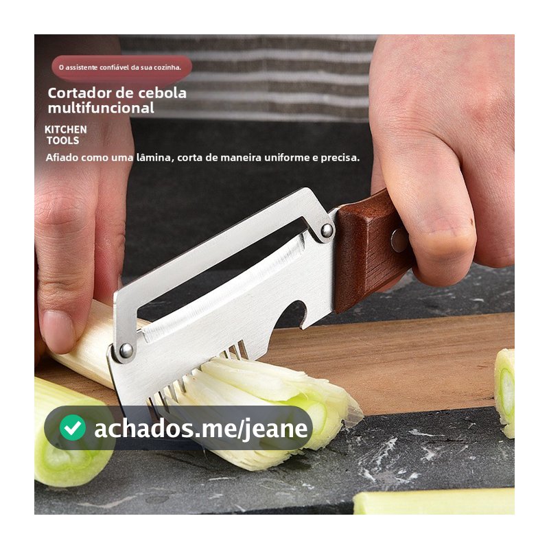 Cozinha de aço inoxidável 3-em-1 cortador multifuncional e cortador, adequado para ferramentas de cozinha de cebolha, v