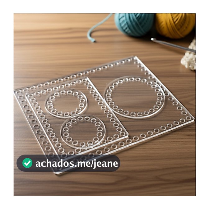Kit 5 Base Para Crochê em Acrílico 2mm Transparente 5 Peças Alta Qualidade