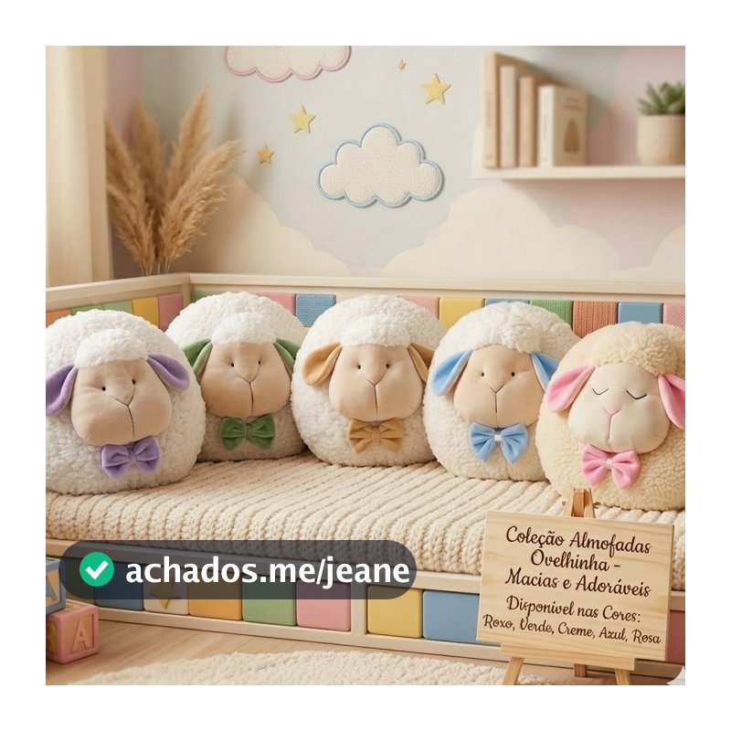 Almofada De Ovelha Decoração Quarto Cama De Bebê 30cm Travesseiro Menina Menino Pelúcia Infantil