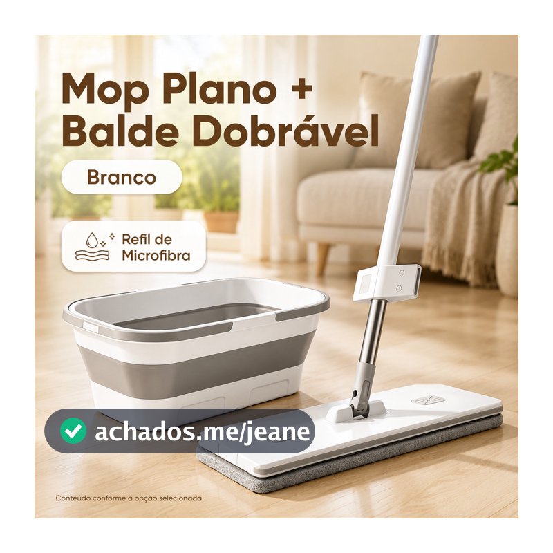 Mop Plano 360° com Refil de Microfibra
