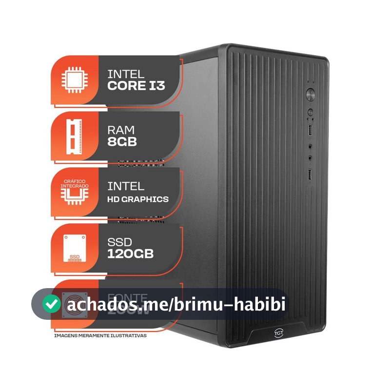 PC Home Essential S, Intel Core i3, 8GB DE RAM, SSD 120GB