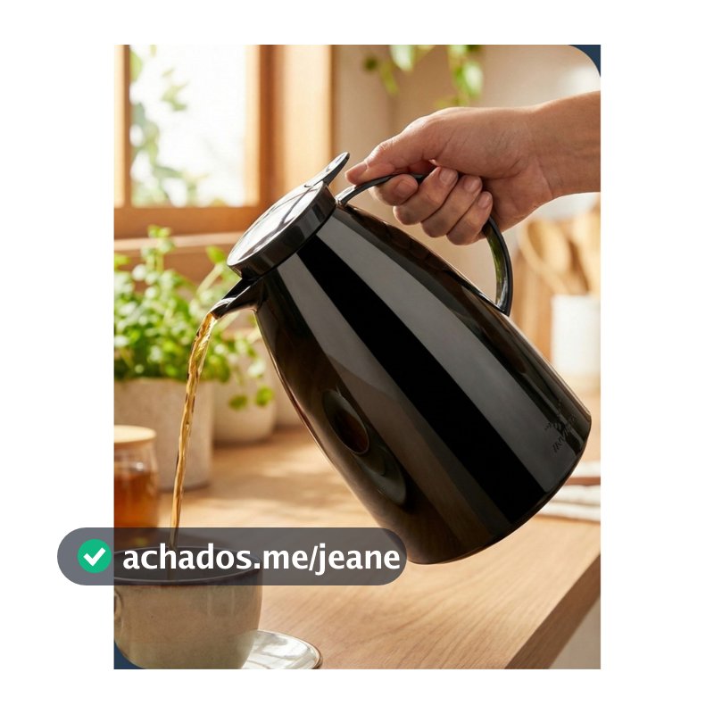 Garrafa Bule Térmico Viena Invicta De Gatilho 750ml Chá Café Preto