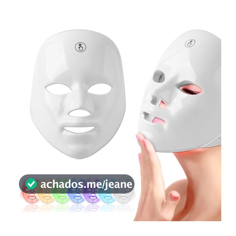 Máscara Facial LED com 7 Cores – Fototerapia para Rej - Novo Pronta Entrega Qualidade Superior