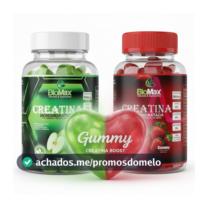 COMBO Creatina em Goma: Sabores Maçã Verde ou Morango (60 unid. cada)