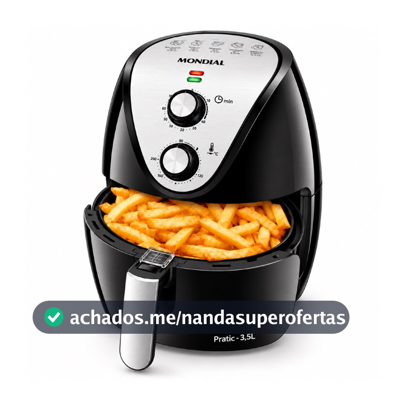 Fritadeira Elétrica Sem Óleo Antiaderente Air Fryer Mondial 3,5L 1500W  AF 30-I