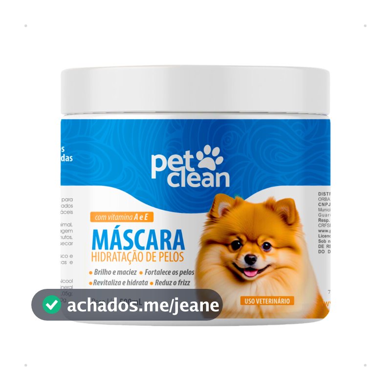 Máscara de Hidratação Pelos Ressecados Pet Revitalizante Silicone Cachorro e Gato Pet Clean 500 g