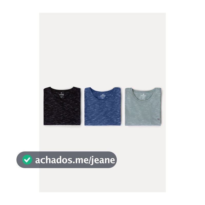 Kit 3 Camisetas Básicas Masculinas Em Malha Jet Com Bordado