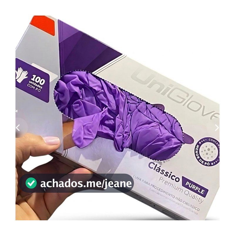 Luva de Procedimento Roxa Purple Com Pó - Unigloves