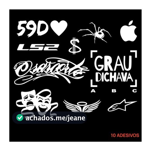 Kit Cartela Adesivos Moto Chave Grau Bike Capacete Viseira Tanque Osascorte Grau Dichava 59D