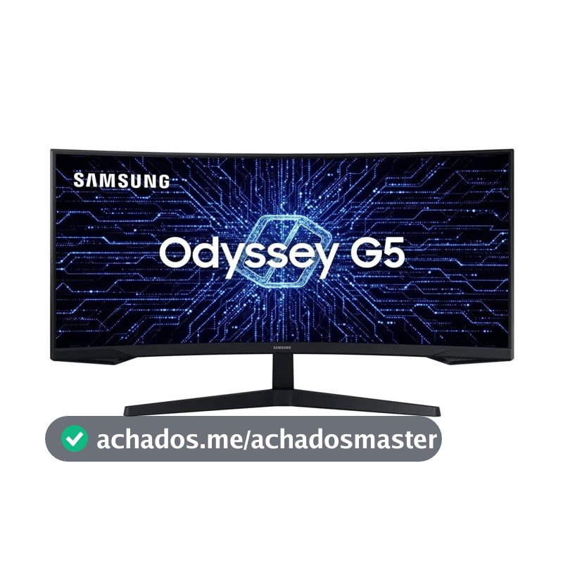 Monitor Gamer Samsung Odyssey G5 34" UWQHD, Tela Curva Ultrawide, Painel VA, 165Hz, 1ms, HDR10, HDMI, DP, FreeSync