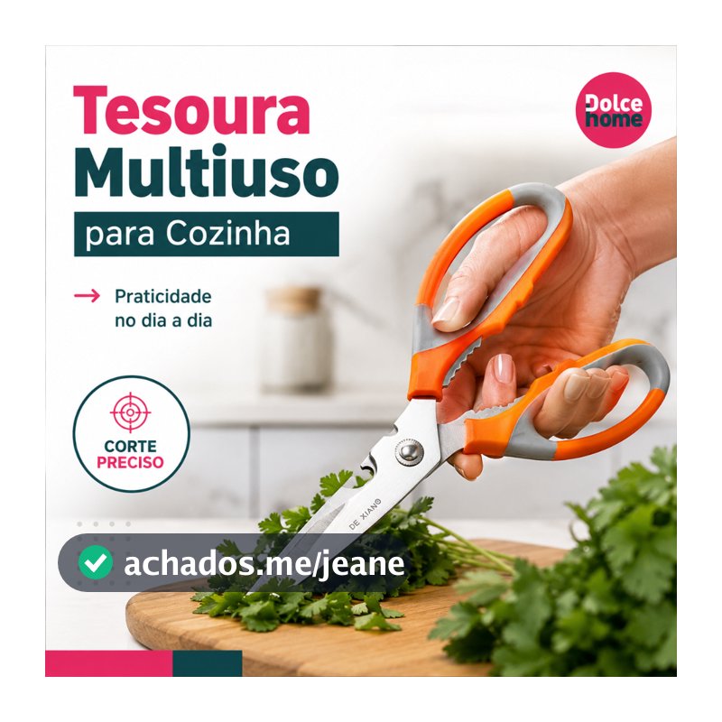 Tesoura para cozinha multiuso 21,5cm diversas funções