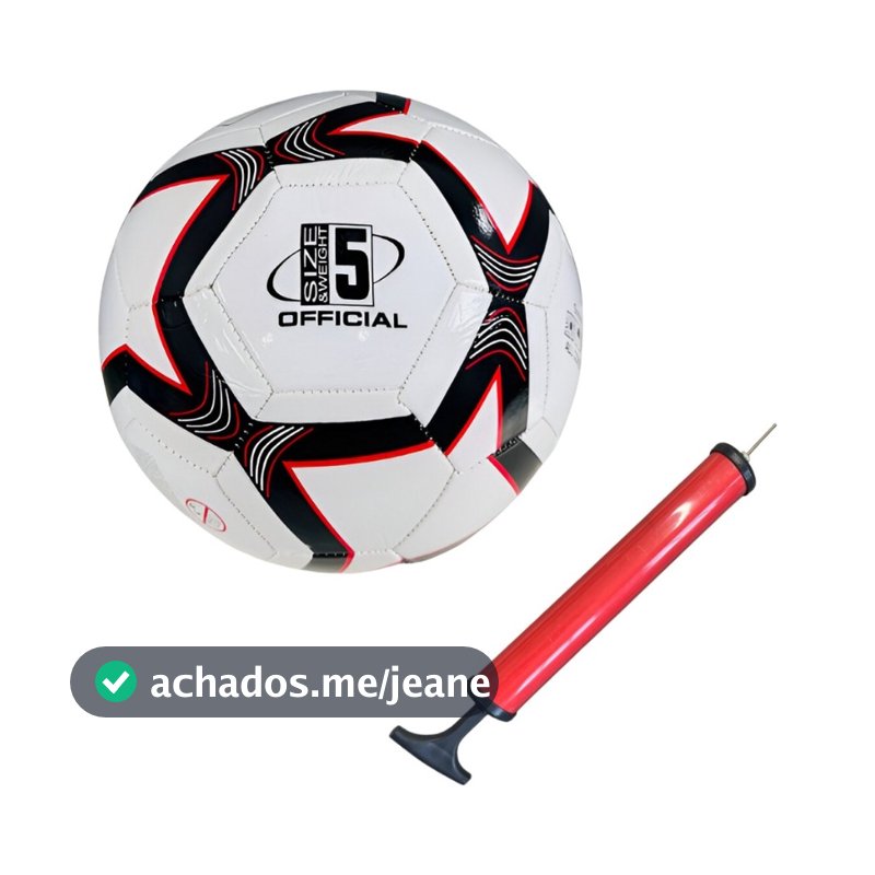 Bola Futebol Campo Capotao Tamanho Oficial Infantil Premium nº 5 + Bomba de Ar Cores Sortidas