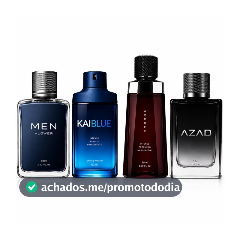 KIT 4 PERFUMES MASCULINO IMPORTADO HOMEM KAIBLUE AZAD WODBEC SPRAY