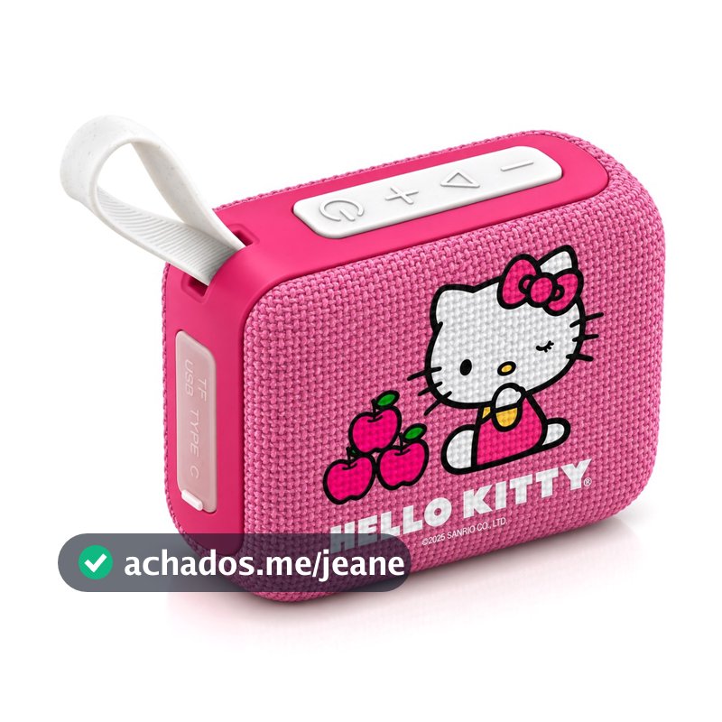 Caixa De Som Hello Kitty Bluetooth Portátil Infantil Sanrio Oficial - Candide