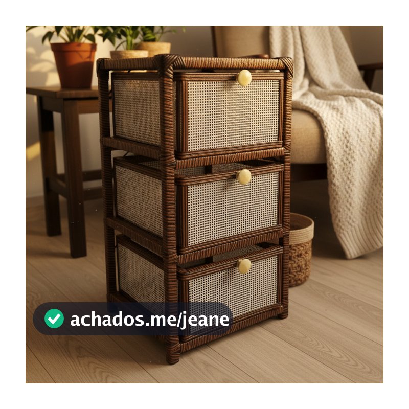 Gaveteiro Organizador Tela Branca 3 Gavetas 30x30x57