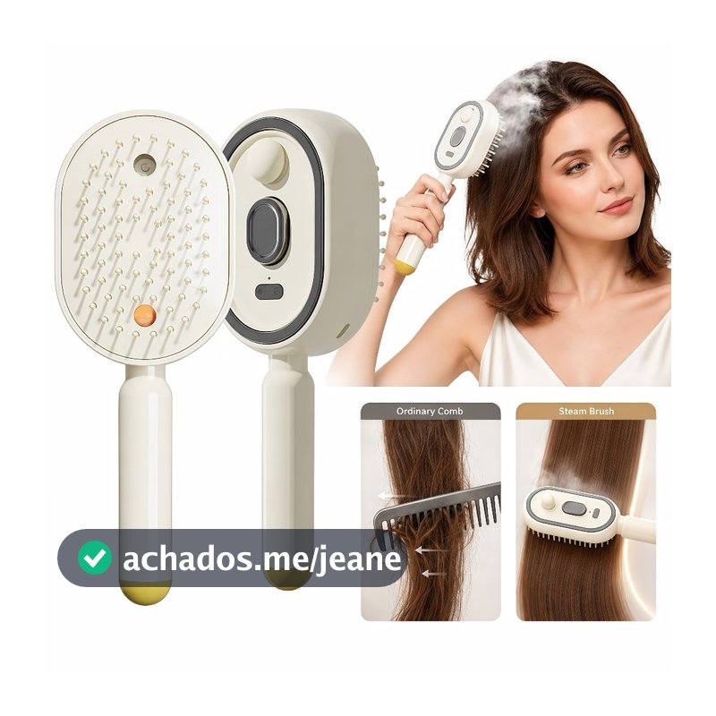 Escova Alisadora com Spray Pente Massageador para Couro Cabeludo Escova Elétrica com Vapor Escova De Cabelo Profissional