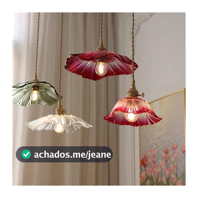 Luminária Pendente De Flor De Vidro , Suspensa led Colorida , droplight Moderno , Lustre Decro , Quarto