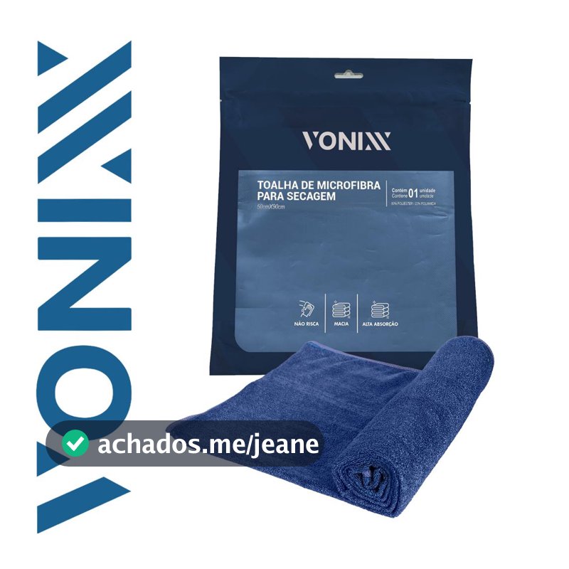 Toalha Microfibra Pano De Secagem 50 x 90 Cm Grande 350 Gsm Vonixx Automotivo Polimento